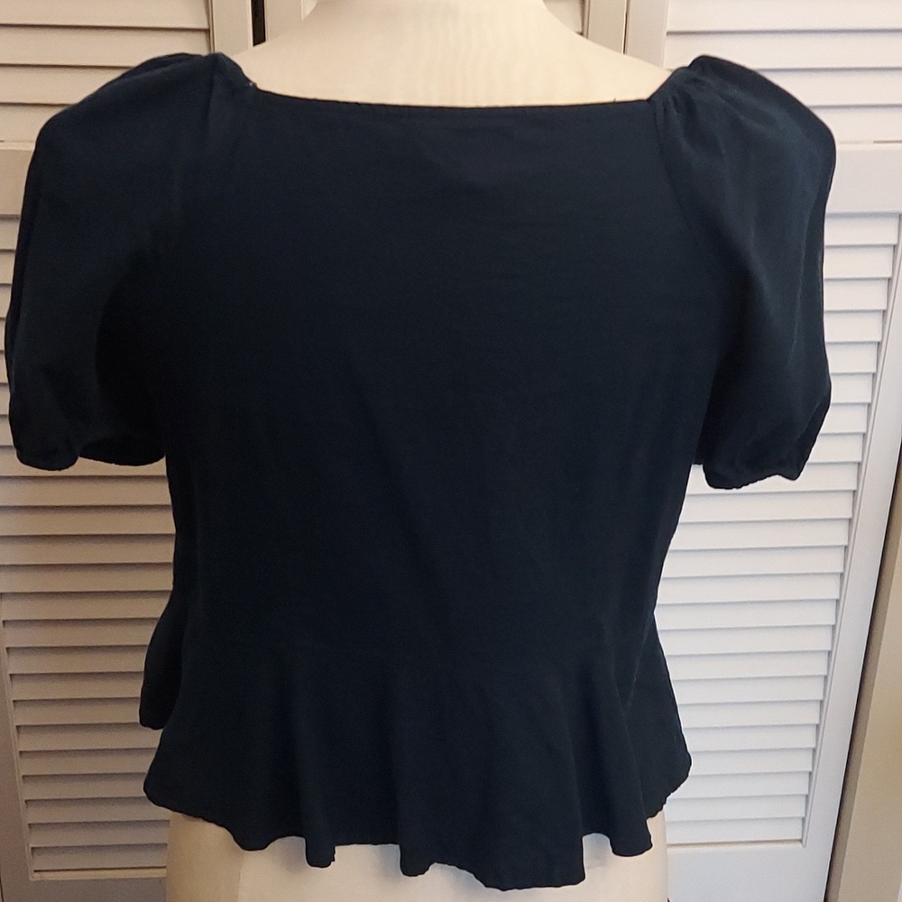 Universal Thread Navy Puff-Sleeve Button Front Bl… - image 4